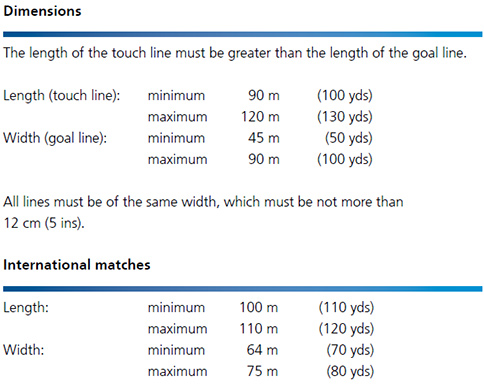 足球场标准尺寸 足球场标准尺寸
